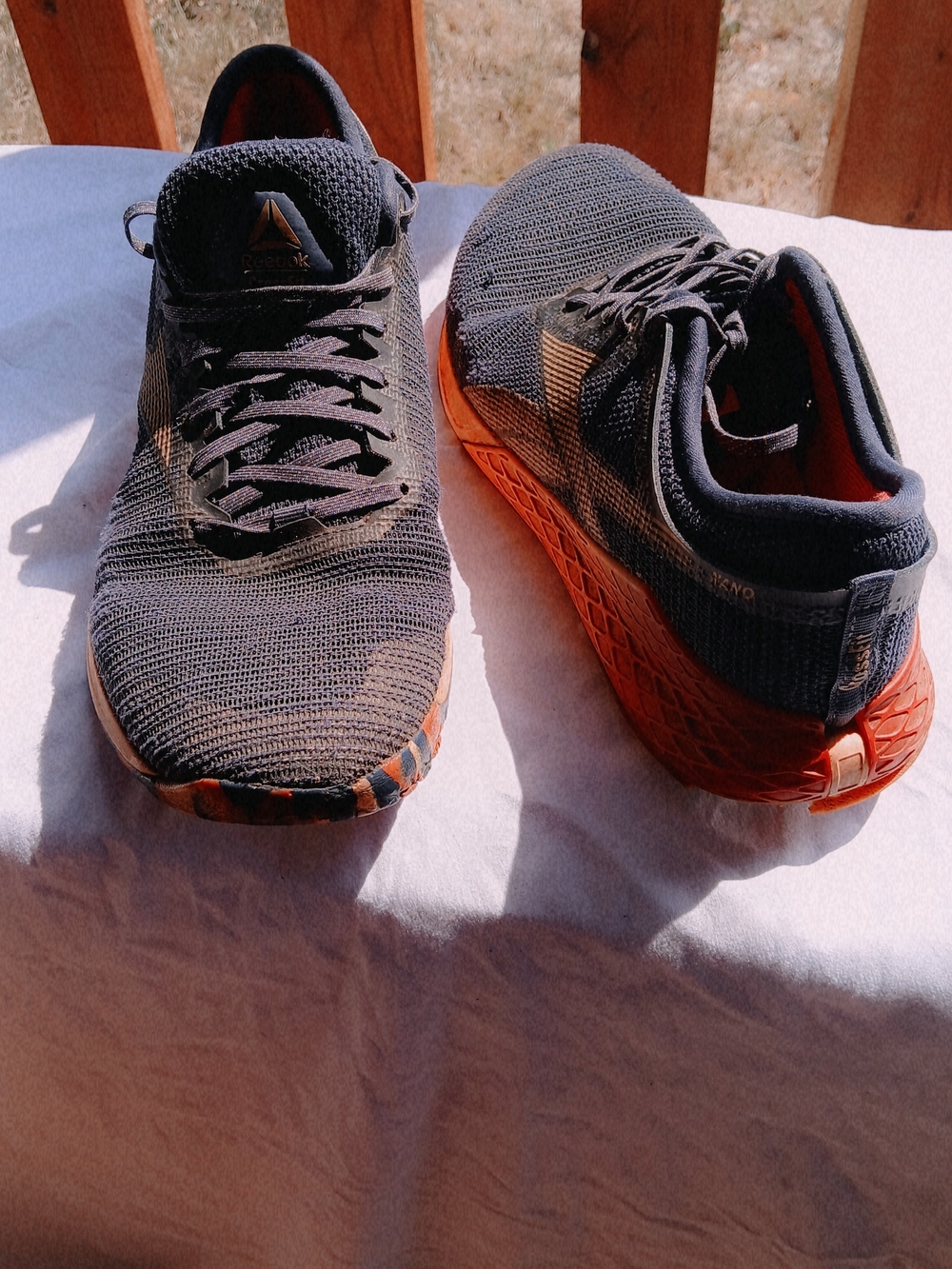 Reebok Men’s Black and Orange Athletic Running Shoes